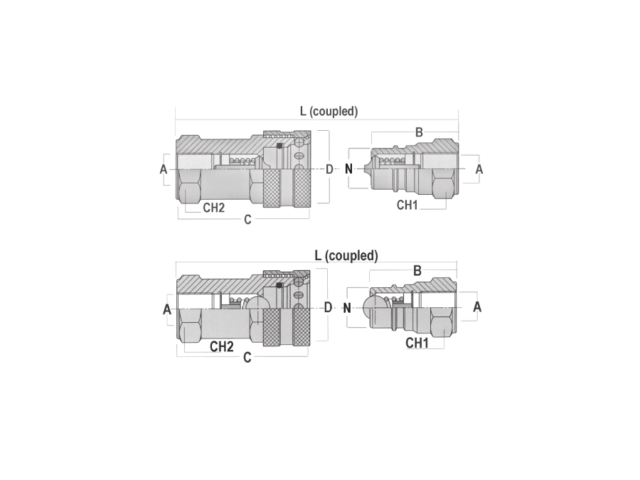 Agricultural Interchange Couplers Poppet and Ball Types