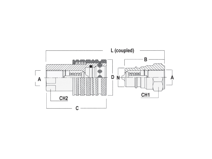 Agricultural Push-Pull Coupler Poppet Type