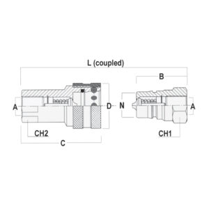 ISO7241-B  BSPP Threads Industrial Interchange Couplers - Poppet Type