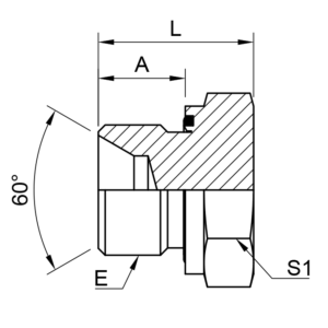 BSPP MALE PLUG WITH CAPTIVE SEAL