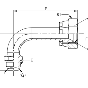 JIC MALE x JIC FEMALE SWEPT ELBOWS (EXTENDED)