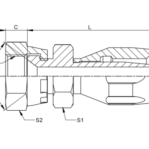 JIC FEMALE STRAIGHT (FERRULE SUPPLIED)