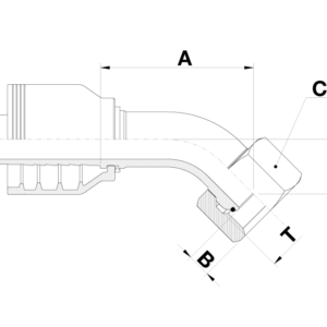 JIC FEMALE 45 degrees  COMPACT ELBOW