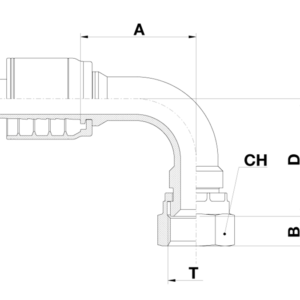 SAE FEMALE 90˚ ELBOW