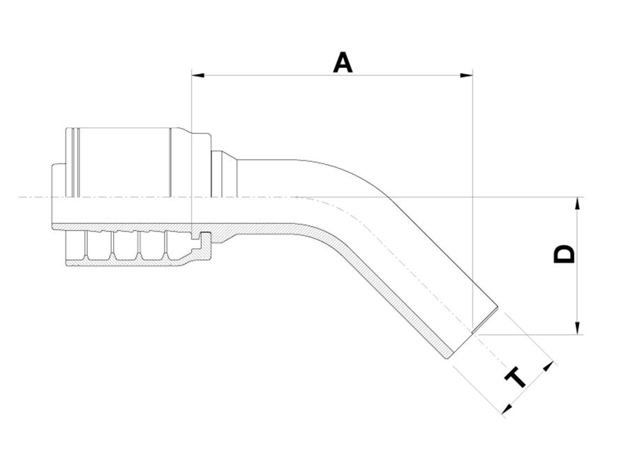 METRIC STANDPIPE 45˚ ELBOW