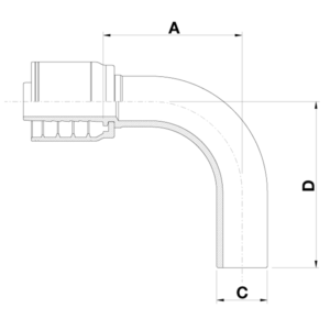 METRIC STANDPIPE 90˚ ELBOW