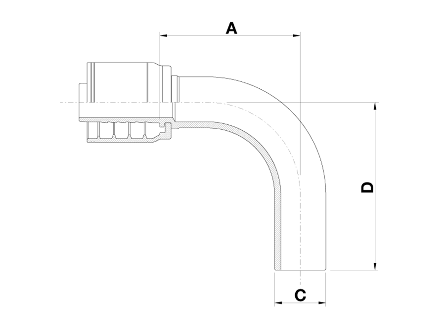 METRIC STANDPIPE 90˚ ELBOW